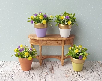 Dollhouse Miniature Bouquet Miniature Potted Plant for Dolls Miniature Garden, Scale 1:6