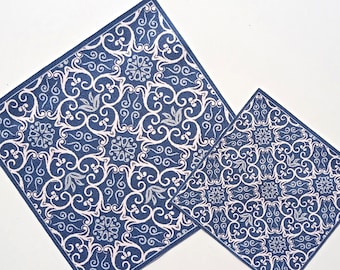 Dollhouse Miniature Rug Carpet Blue Color, Scale 1/12, 1/6