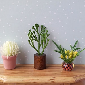 Modern Miniature Potted Plants Dollhouse Decoration, Scale 1/6, 1/12
