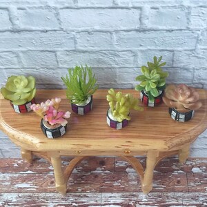 Miniature Plants Dollhouse Colorful Pot Modern Accessories, Scale  1/6, 1/12