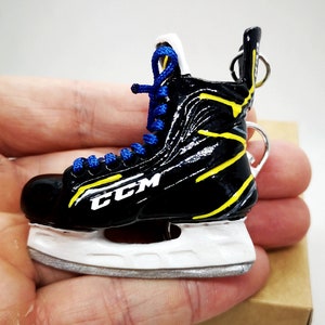 Hockey skate bag keychain ornament figurine, custom hockey gift, youth hockey team gift, CCM hockey charm