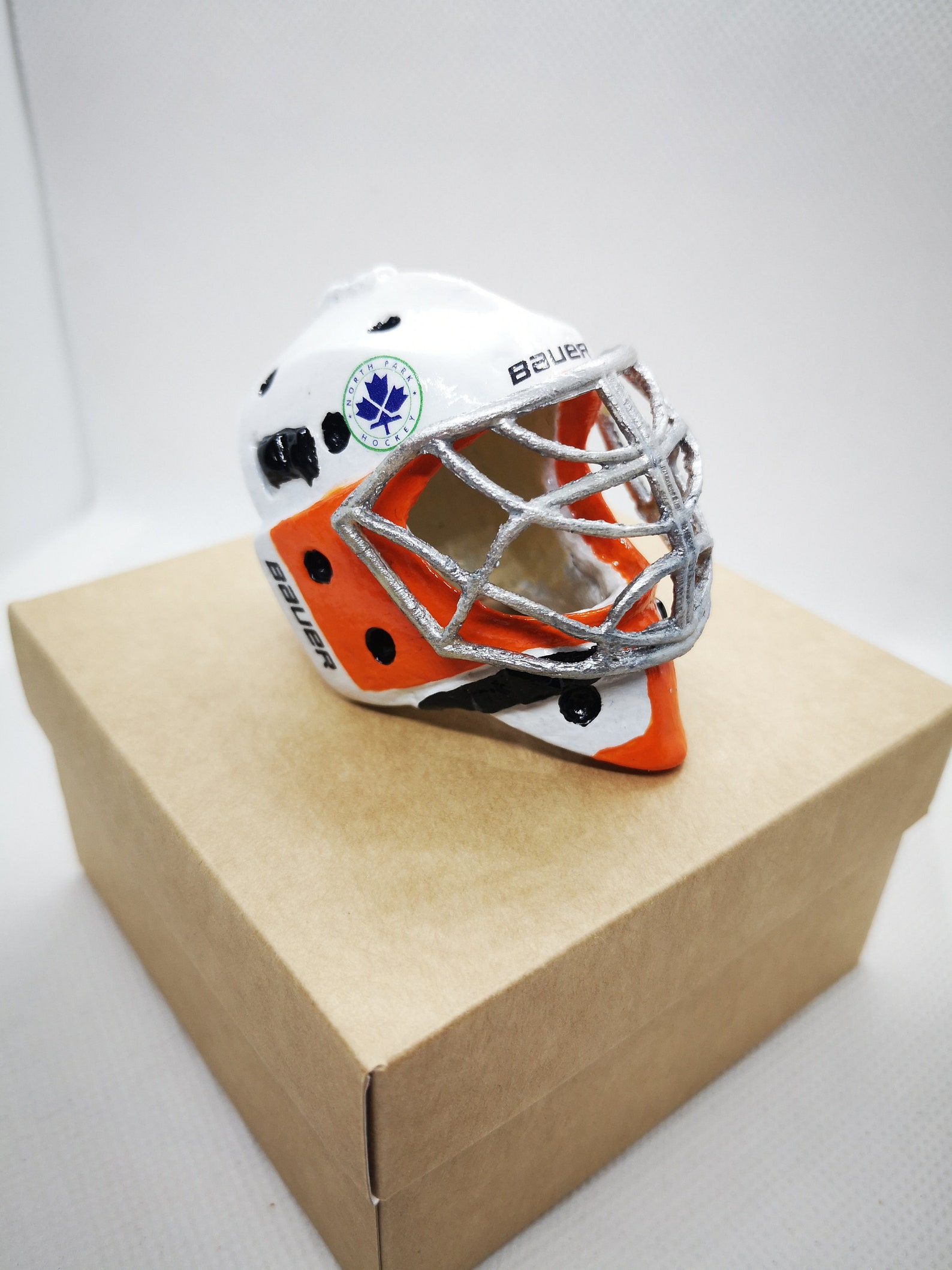 Personalized Mini Hockey Goalie Helmet Ornament, Unique Exclusive