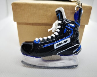 Personalized hockey keychain or Ice skates amulet hockey or custom skate miniature