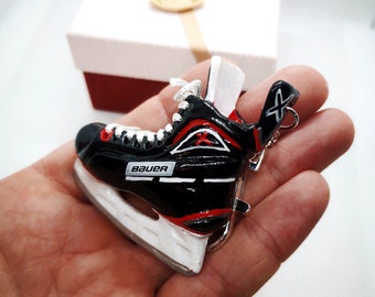 Custom hockey gifts keychain Ice hockey skates hockey mom best gift hockey idea