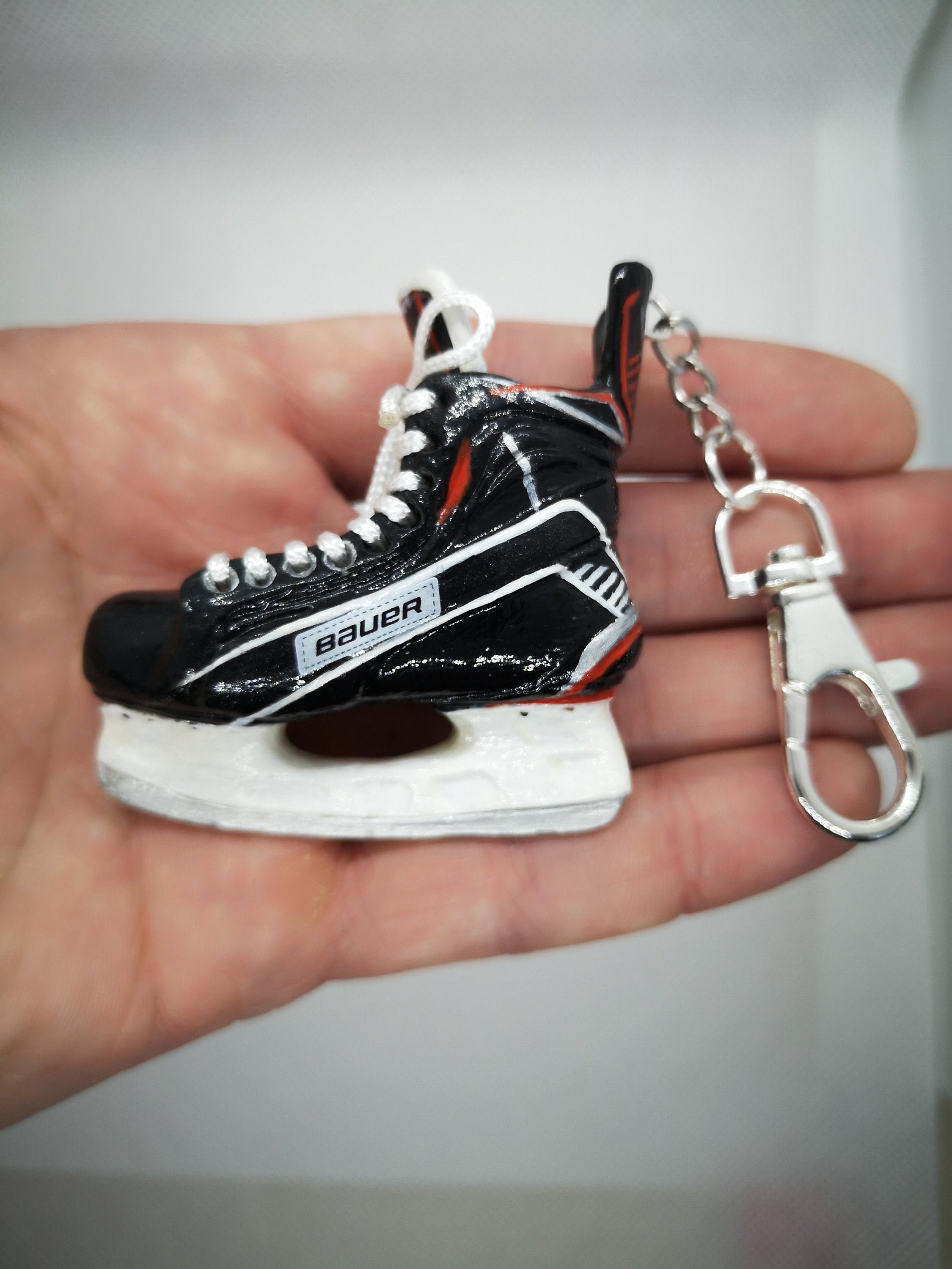 Personalized Hockey Gift Hockey Keychain Hockey Skate Etsy