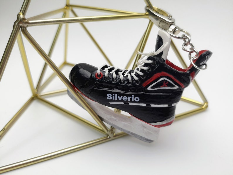 Personalized Hockey Gift Hockey Keychain Hockey Skate Etsy