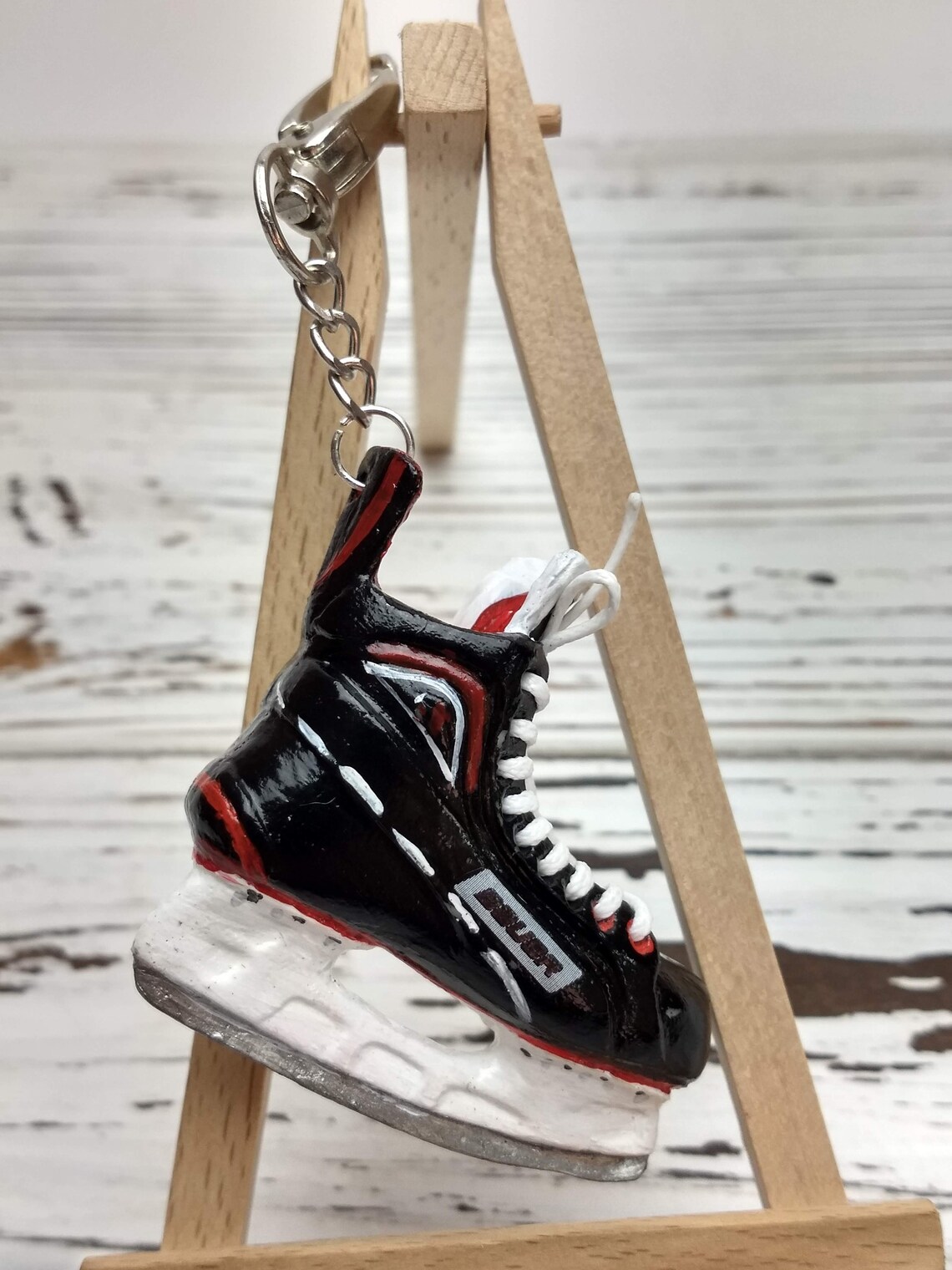 Personalized hockey gift hockey keychain hockey skate Etsy