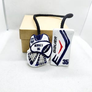 Custom Hockey Gifts: Goalie Gloves Hockey Amulet, Hockey Player Gift, Car Mirror Charm, NHL Personalized Goalie gift, Hockey Christmas image 5
