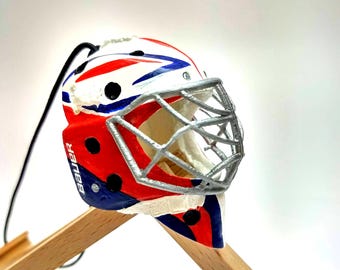 Custom Logo Number Mini Hockey Gift Goalie Helmet: Handmade NHL Fan Gift, Exclusive Hockey Player Gifts