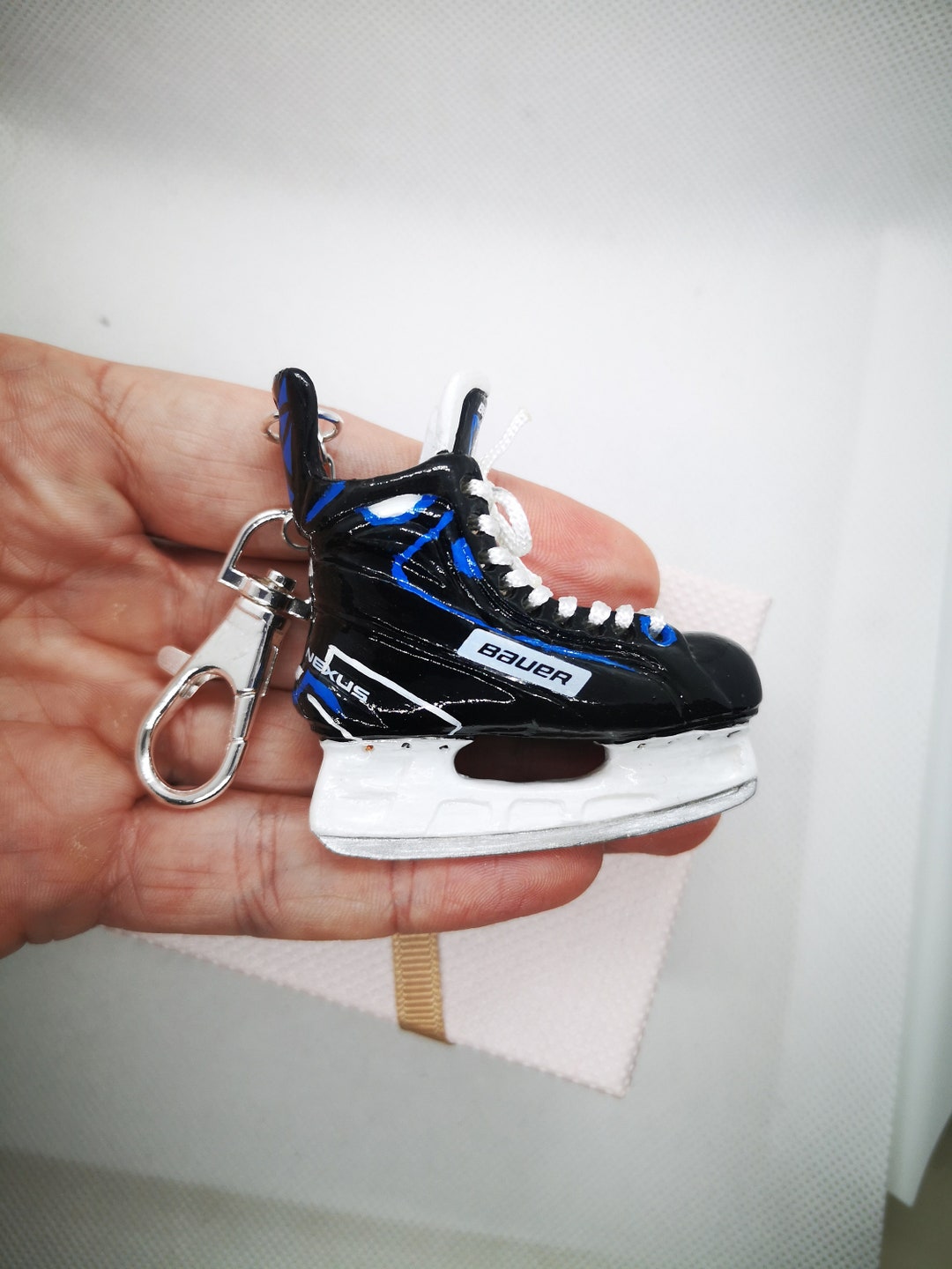 Personalized Keychain Hockey Keychain Ice Skates Keychain Keychain Men