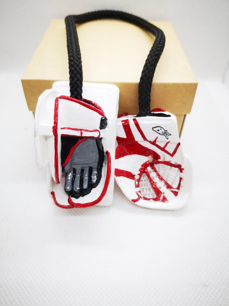 Custom Hockey Gifts: Goalie Gloves Hockey Amulet, Hockey Player Gift, Car Mirror Charm, NHL Personalized Goalie gift, Hockey Christmas image 10