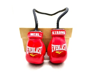 Personalized Boxing Glove Car Charm: Custom Name Boxing Gloves, Everlast Gloves, Car Mirror Hanging Ornament