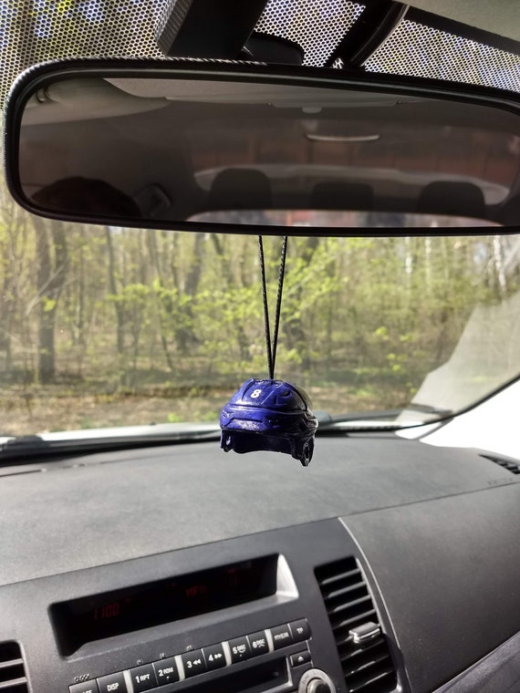 Mini-ornement de casque de joueur de hockey personnalisé pour miroir de  voiture Amulette de hockey charmes de voiture -  France