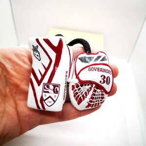 Custom Hockey Gifts: Goalie Gloves Hockey Amulet, Hockey Player Gift, Car Mirror Charm, NHL Personalized Goalie gift, Hockey Christmas image 9