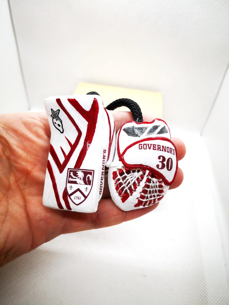 Custom Hockey Gifts: Goalie Gloves Hockey Amulet, Hockey Player Gift, Car Mirror Charm, NHL Personalized Goalie gift, Hockey Christmas image 9
