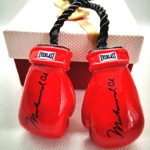 Personalized boxing gift -boxing gloves charm - Muhammad Ali gloves - car mirror hanging - car mirror pendant - boxing glove car decor