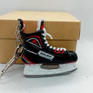 Personalized hockey skate keychain unique gifts hockey skate custom ornament  hockey mom - hockey player best gift idea