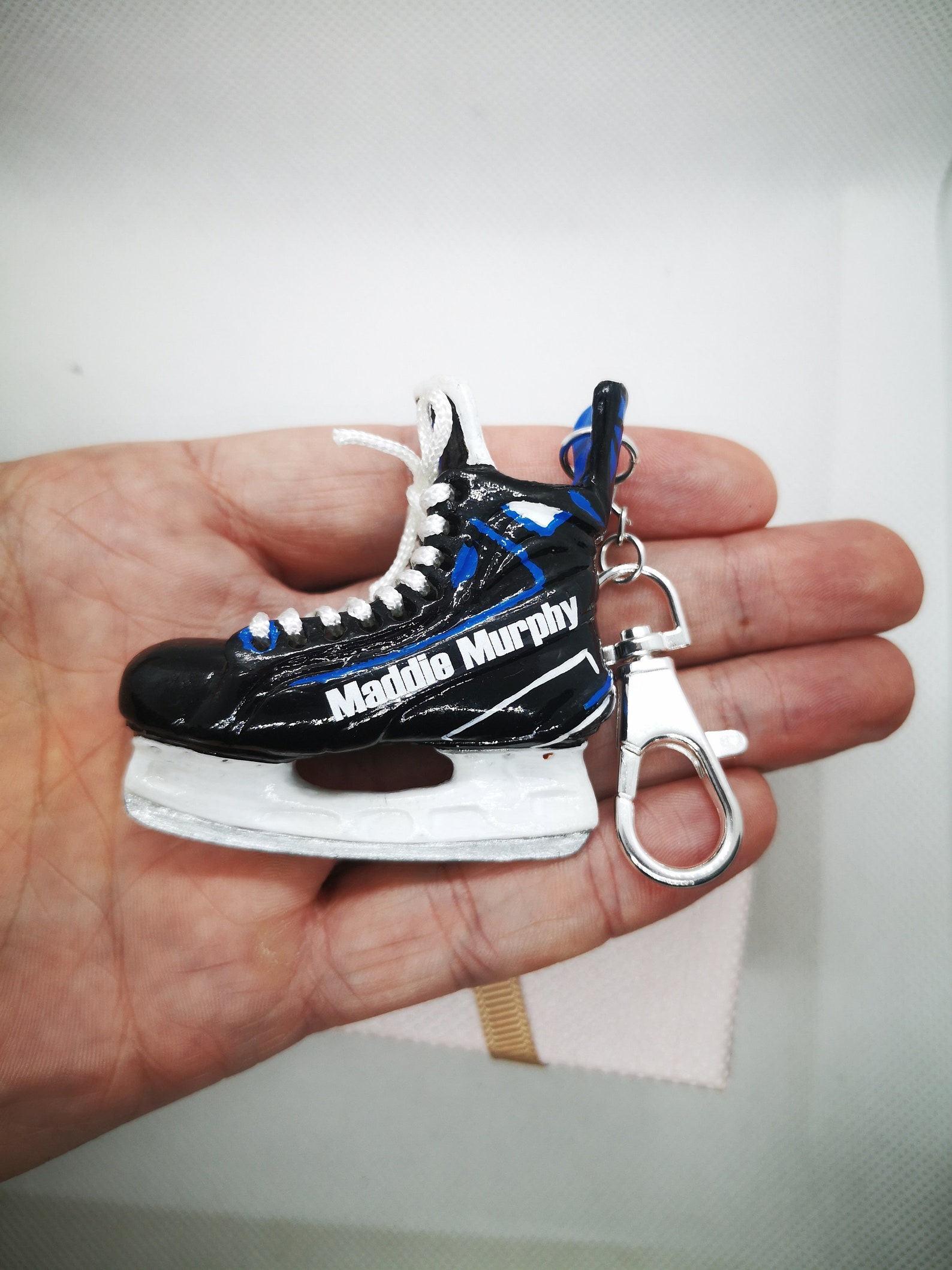 Personalized Keychain Hockey Keychain Ice Skates Keychain Etsy