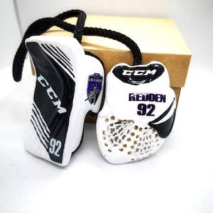 Custom Hockey Gifts: Goalie Gloves Hockey Amulet, Hockey Player Gift, Car Mirror Charm, NHL Personalized Goalie gift, Hockey Christmas image 8