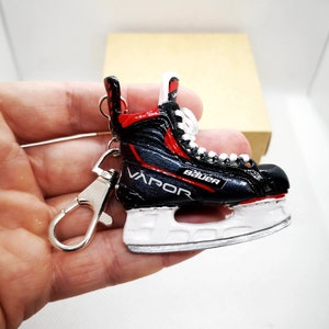 Personalized hockey gifts, hockey skate bag keychain, custom hockey ornament, hockey son