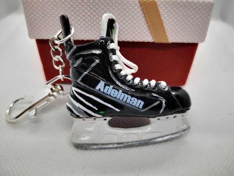 Hockey skate keychain Hockey ornament Hockey Skates Bag Etsy