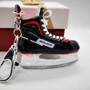 Custom hockey ice skates bag keychain gifts, hockey mom gifts, personalized hockey gifts, hockey ice skates