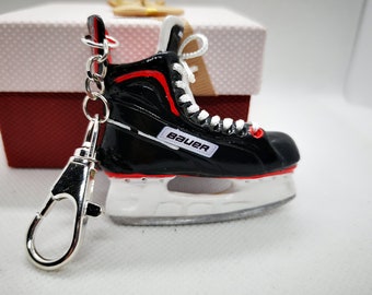 Custom Hockey Skate Keychain: Personalized Hockey Gift, Ice Skates Bag Key Chain