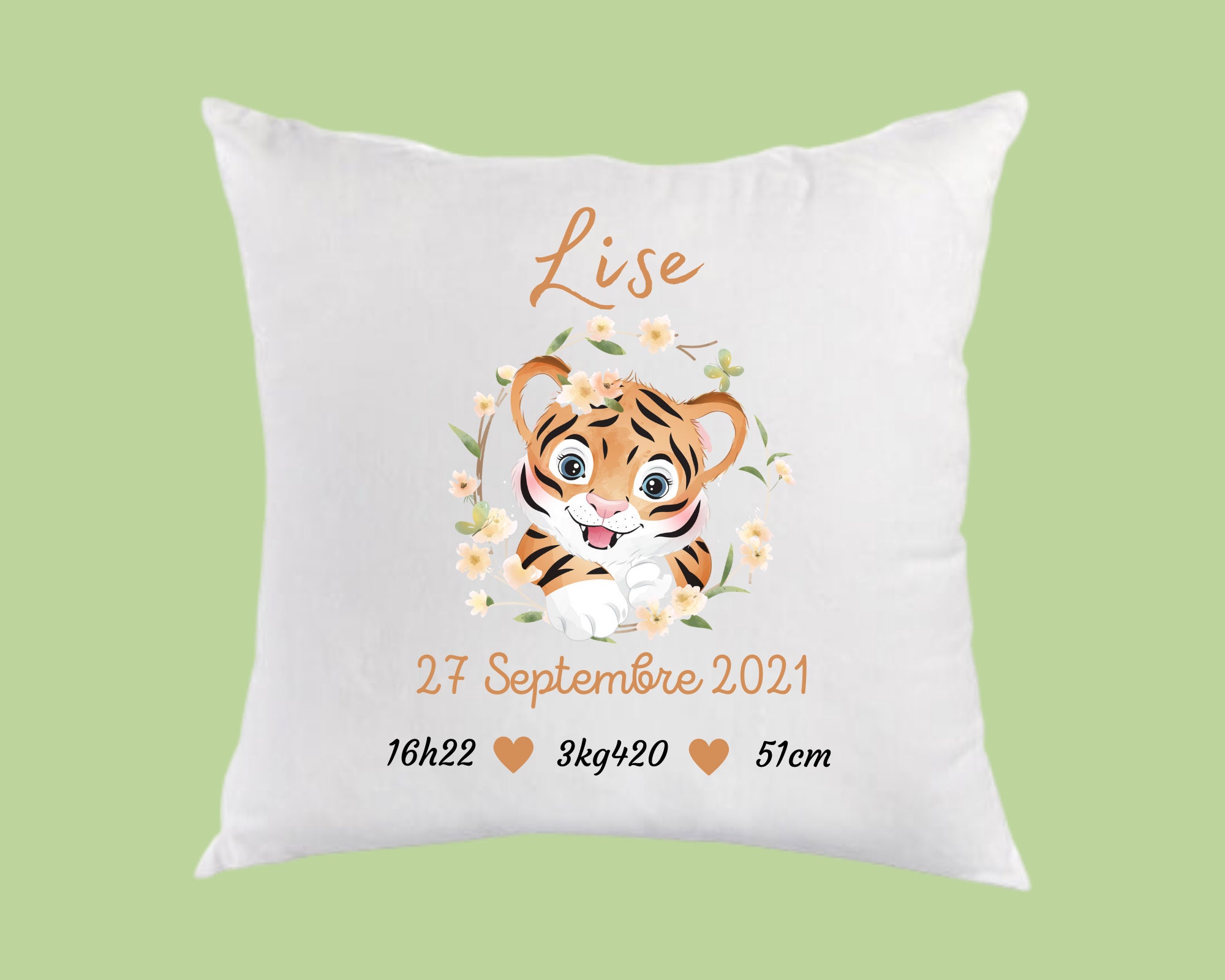 Coussin Enfant Personnalisé - Tigre