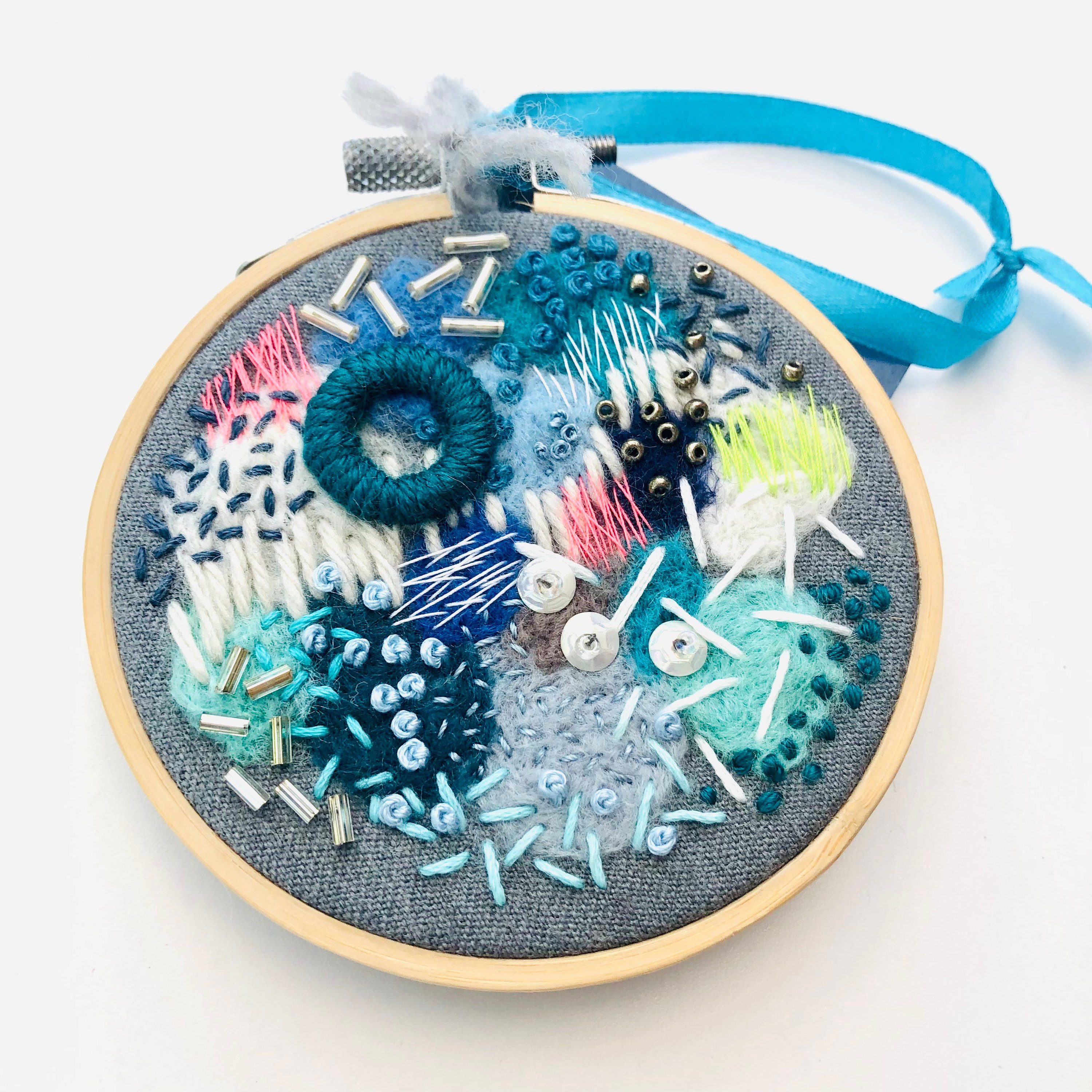 Embroidery Art abstract hand embroidered artwork design modern Etsy