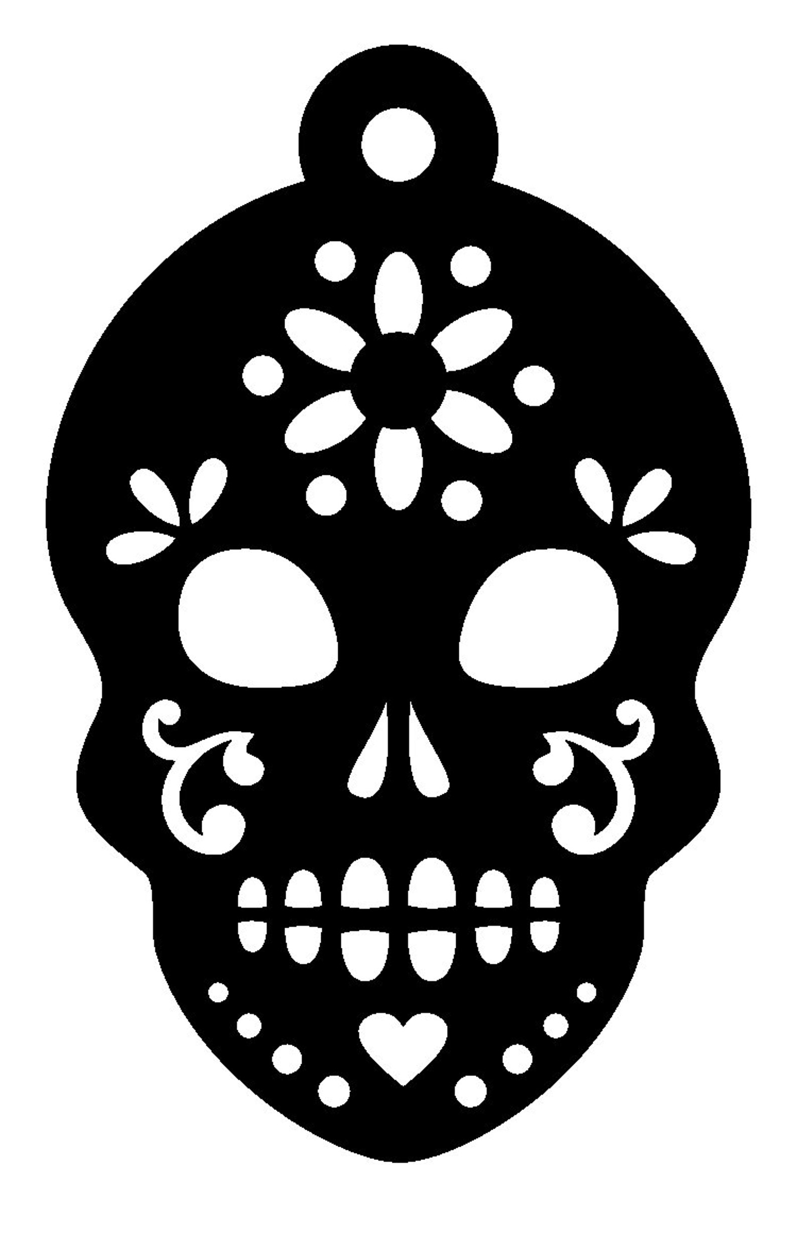 Skull Earrings Candy Skull Earrings SVG Instant Download - Etsy UK