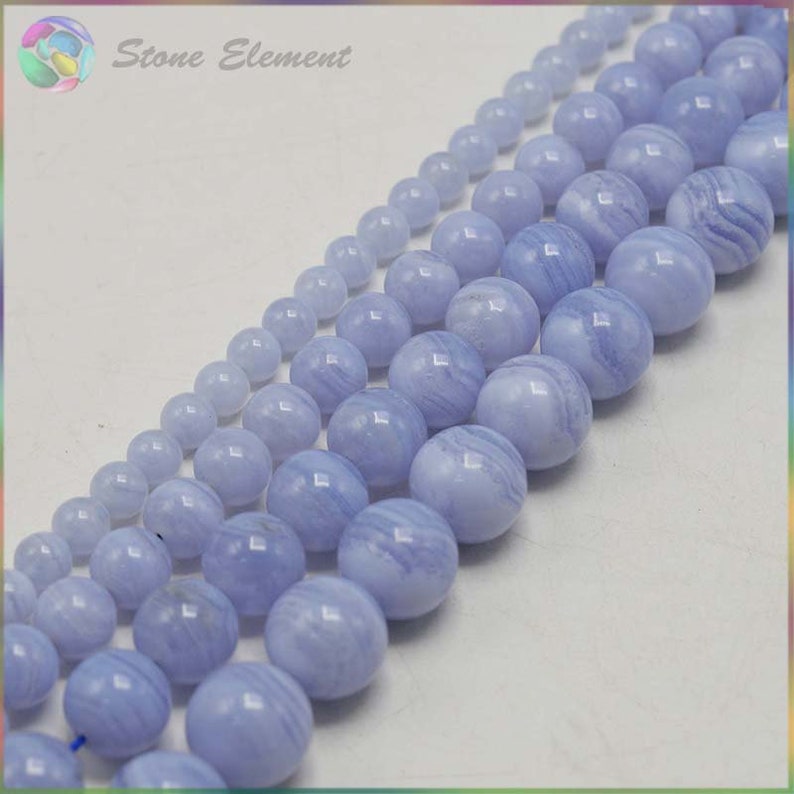 Natural Chalcedony Blue Lace Agate Loose Round Beads 6mm,8mm,10mm,12mm