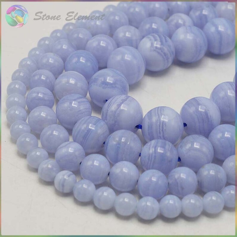 Natural Chalcedony Blue Lace Agate Loose Round Beads 6mm,8mm,10mm,12mm