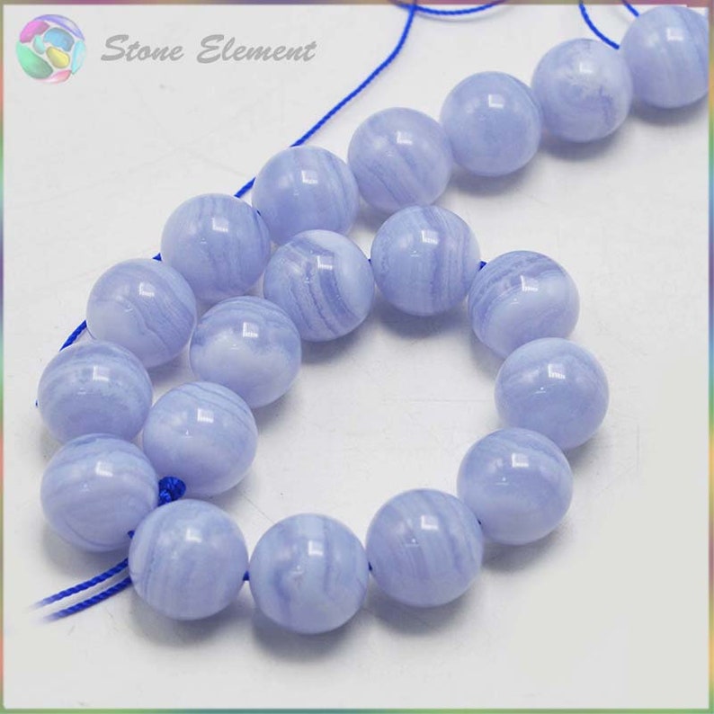 Natural Chalcedony  Blue Lace Agate Loose Round Beads 6mm,8mm,10mm,12mm