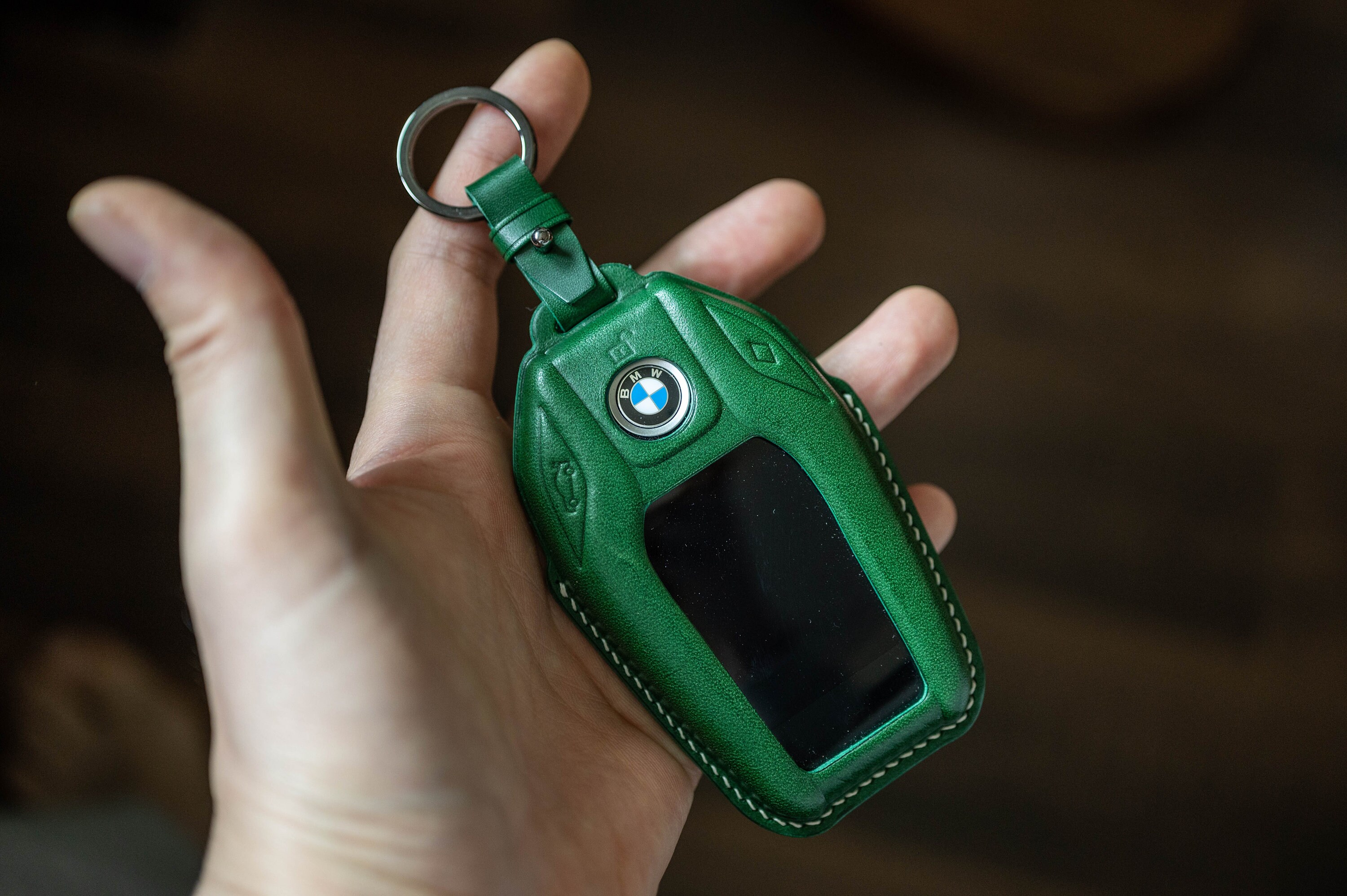 Custodia Portachiavi Auto In Vera Pelle Per BMW: Modelli Z3, X3, X5, Serie 3/5/7, E38, E39, E46