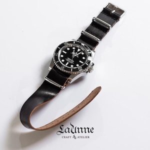 Tea-Core NATO BAND Leather Watch Strap, 20mm , 22mm