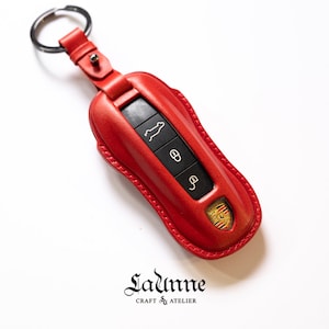 Porsche Leather Key Case Cayenne 911 Panamera Taycan Smart Key