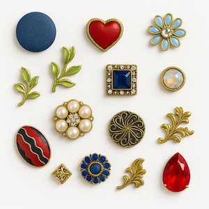 Upcycled Jewelry Magnet Set: Vintage and Vintage Inspired Fridge Decor