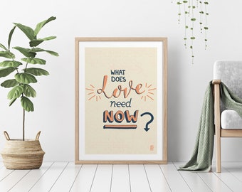 What does love need now? - Quote print - Inspirational quote - Printable poster - Printable wall art
