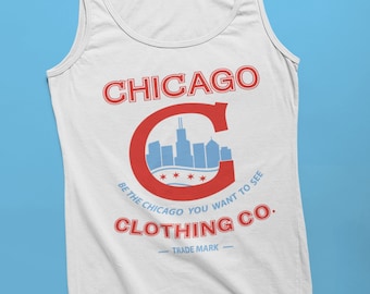 Chicago Classic Signature Tank Top, Chicago Tank Top Unisex, Chicago Skyline, Chicago Flag