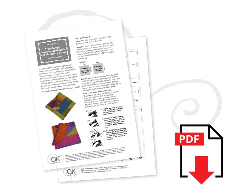 Pu&ograve; includere: Un modello PDF per una trapunta o un plaid patchwork di ispirazione tradizionale. Il modello presenta un design colorato con istruzioni per la realizzazione della trapunta. Il modello &egrave; disponibile per il download.