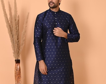 Pigiama kurta da uomo fatto a mano per ogni tipo di occasione / abbigliamento etnico da uomo / abbigliamento indiano da uomo / abbigliamento haldi