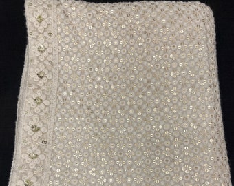 Men stole | White stole(dupatta) for sherwani for wedding purpose,festive purpose,reception,marriage anniversary,etc