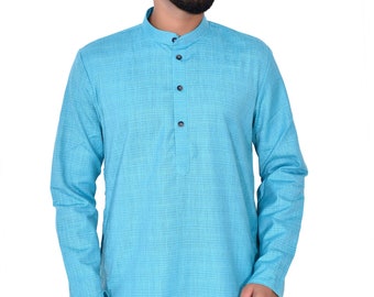 Completo Kurta Pajama da uomo in lino, abito da sposo indiano, stile Churidar