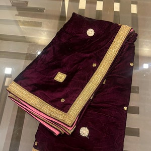 Men Women Wedding Dupatta/Shawl/Scarf | Velvet Stole for wedding dress | Indian Groom shawl for sherwani | Women shawl for traditional dress
