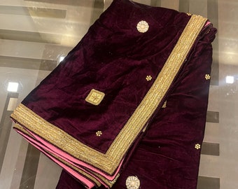 Men Women Wedding Dupatta/Shawl/Scarf | Velvet Stole for wedding dress | Indian Groom shawl for sherwani | Women shawl for traditional dress