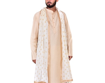 Dupatta para Sherwani de hombre / Estola de terciopelo para novios y padrinos de boda / Chal de boda india para hombre
