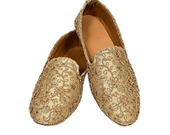 Jutti Punjabi para homens | Sapatos masculinos indianos | Sapatos baixos masculinos | Sapatos étnicos masculinos | Sapatos para usar com kurta pijama | Jutti bordado à mão para homens