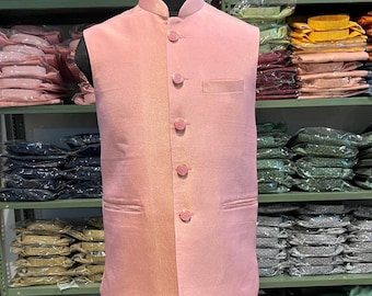 Nehru jacket for men | wedding jacket modijacket | Sleeveless jacket | Indian waist coat for men | Silk Nehru Jacket For groomsmen and Groom