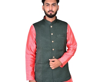 quilted Nehru jacket for men | wedding jacket #modijacket | Sleeveless jacket | Indian ethnic waist coat for men | indian koti for men