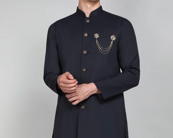 Men Achkan bandgala / abbigliamento etnico maschile / abbigliamento da matrimonio indiano / abbigliamento da festa Desi / set kurta maschile